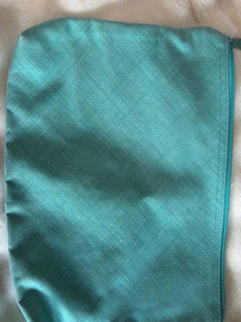 Thirty-One Gifts Teal Zipper Pouch Cosmetic Travel Bag 12x8